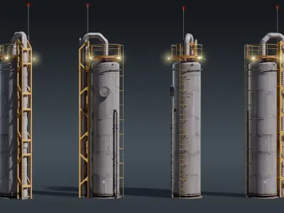 Sci-Fi Building 003 Industry-PBR Low-poly 3D model