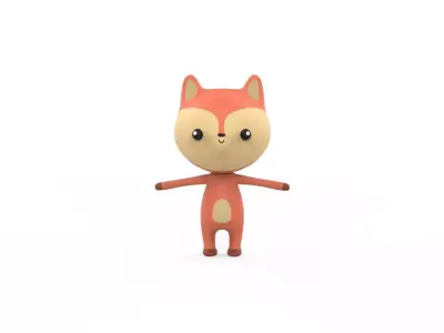 Stylized Character 001 Wolf Low-poly 3D model