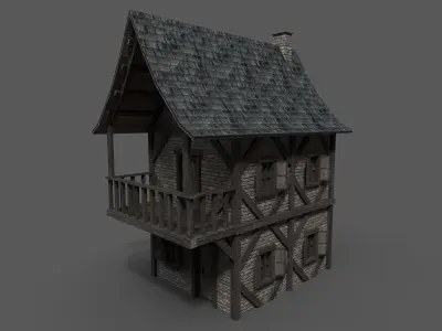 Medieval House 3 Low-poly 3D model