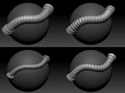 21 IMM brush tube-pipe -rope 3D model