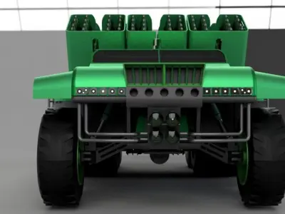 MLRS 1 truck with four missiles 3D model