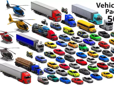 Vehicle-Pack Low-poly 3D model