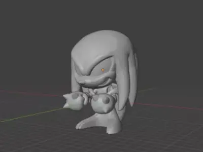 Sonic Knuckles Headset Holder STL  Multi Part 3D print model