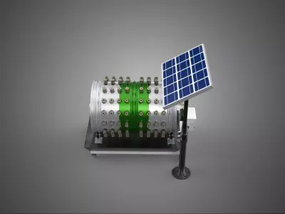 SOLAR POWERED IOT ROTARY HYDROPONIC GARDEN POT PLANT FARM SYSTEM 3D model