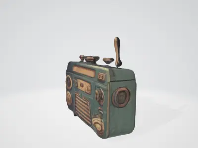 Vintage Futuristic Radio 3D Asset Low-poly 3D model