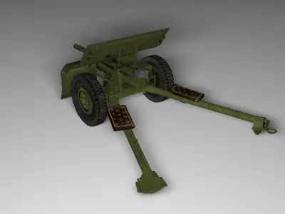 Bofors Cannon 37mm  Low-poly 3D model