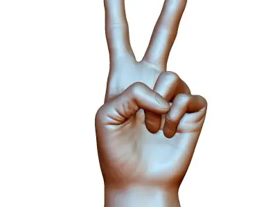 Victory sign hand male - 3D printable model 3D print model