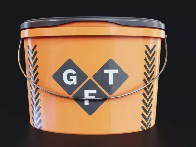 Logistics Plastic Shipping Bucket Set Low-poly 3D model