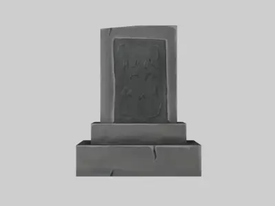 Hand Painted Gravestone Free low-poly 3D model