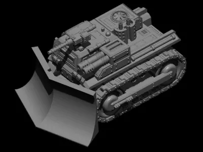 Armoured Bulldozer STL 3D print model