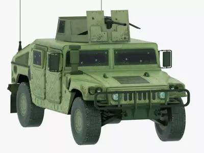 Armored Utility Vehicle Military Army Game Ready Low-poly 3D model