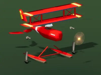 Modular Low poly airplanes pack Low-poly 3D model