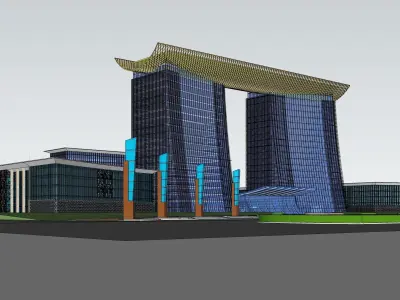 Sketchup Commercial Office Complex 209 3D model