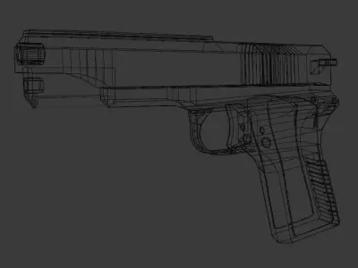 gun girl pink weapon pistol Low-poly 3D model