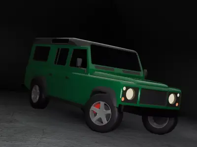Stylized Land Rover Defender - Game Ready Low-poly 3D model