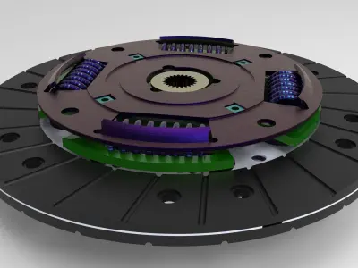 Clutch Assembly Low-poly 3D model