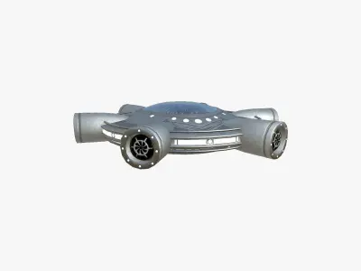 Alien Spaceship UFO J01 Steel - Sci Fi Spacecraft Design Low-poly 3D model