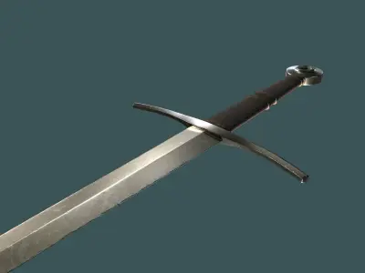 Albion Agincourt Medieval Sword PBR game ready Low-poly 3D model