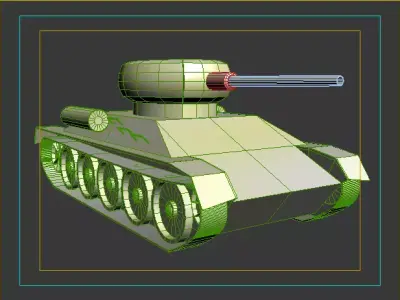 Simple Tank Low-poly 3D model