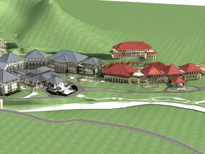 Hotel Building 3D model 57