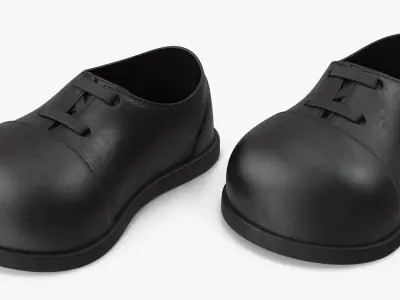 Cartoon Leather Shoes Black 3D model