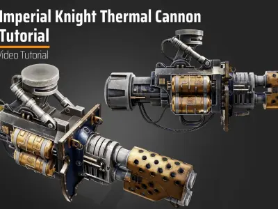 Imperial Knight Thermal Cannon Low-poly 3D model