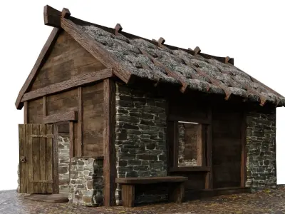 Medieval House 09 PBR 4K GameReady Low-poly 3D model
