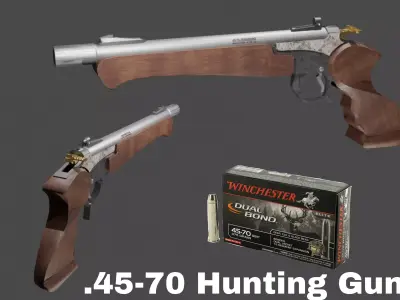 45-70 Jernberg superior pistol High-Calibre from The Hunter COTW Low-poly 3D model