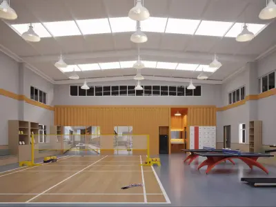 Modern multi-purpose indoor badminton 3D model