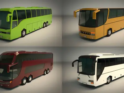 Low Poly Bus Pack 02