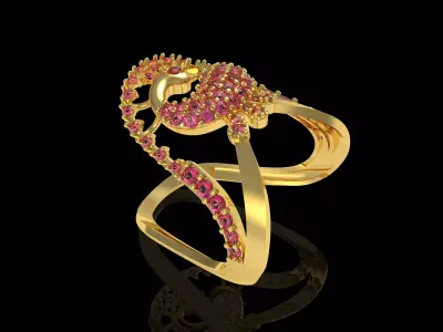 Peacock Ring 3D print model get