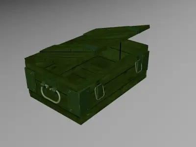 Military box Low-poly 3D model 9