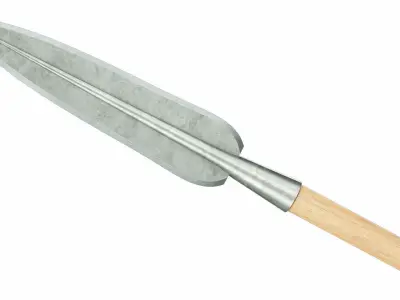 Spear with leaf shaped tip 3D model