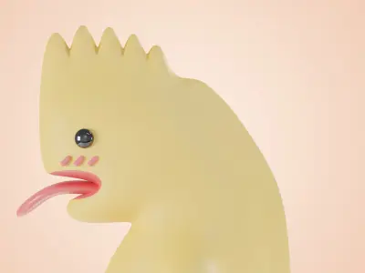 Cartoon little cute Hera dragon from Himmapan calture Free 3D model