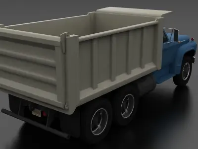 T-Series T-850 Dump Truck 1964 Tandem Axle Low-poly 3D model