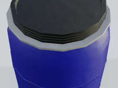 Plastic Open Head Drum 60L Low-poly 3D model