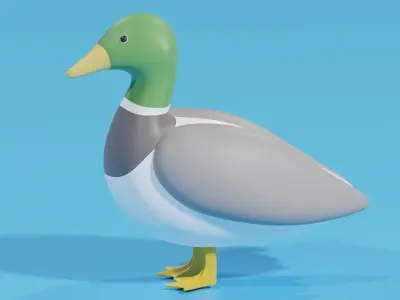 Cartoon Duck 3D model get