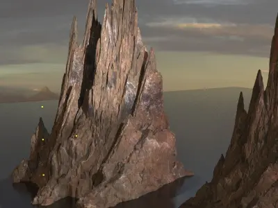 Mars Mountain 2 rocks 3D model