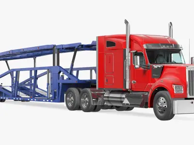 Truck Hauler Trailer 3D Model