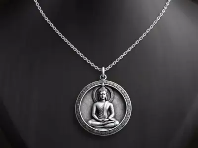 Buddha Pendant Thai Buddhist Amulet Antique Buddha Pendant  3D print model