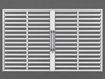 PBR Industrial Gate 3 Low-poly 3D model