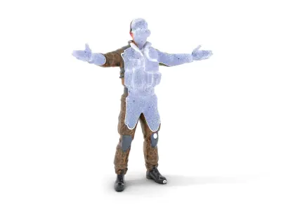 Leopard Camo Soldier Rigged and Animated D Character Model Low-poly 3D model