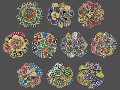NEW TURKISH RINGS LOT XVSS-01 TO 10 3D print model
