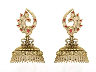 Peacock Antique Traditional Earing  3D print model