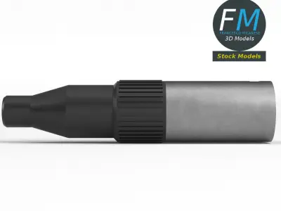 Male XLR audio connector 3D model