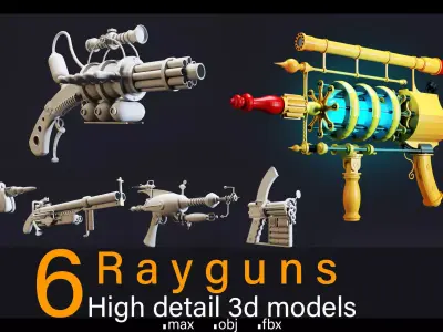 6- Rayguns- High detail 3d models Low-poly 3D model