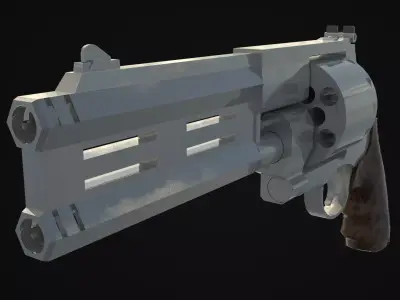 12-shot Revolver Low-poly 3D model