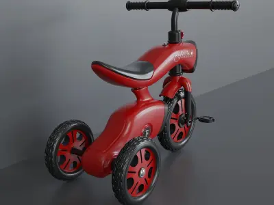 Childrens plastic tricycle 1 3D model