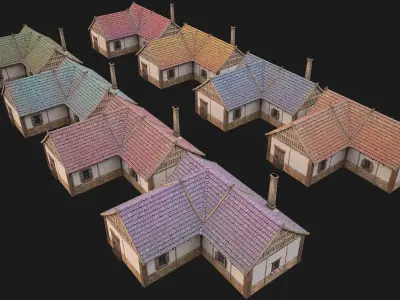 Medieval House 1 Cottage Low-poly 3D model