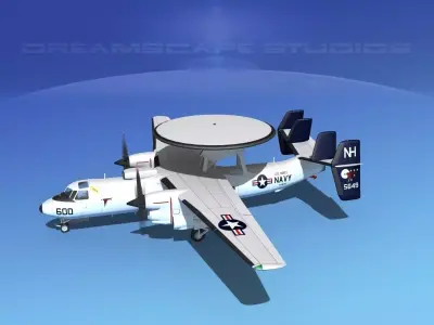 Grumman E-2C Hawkeye V14 3D model